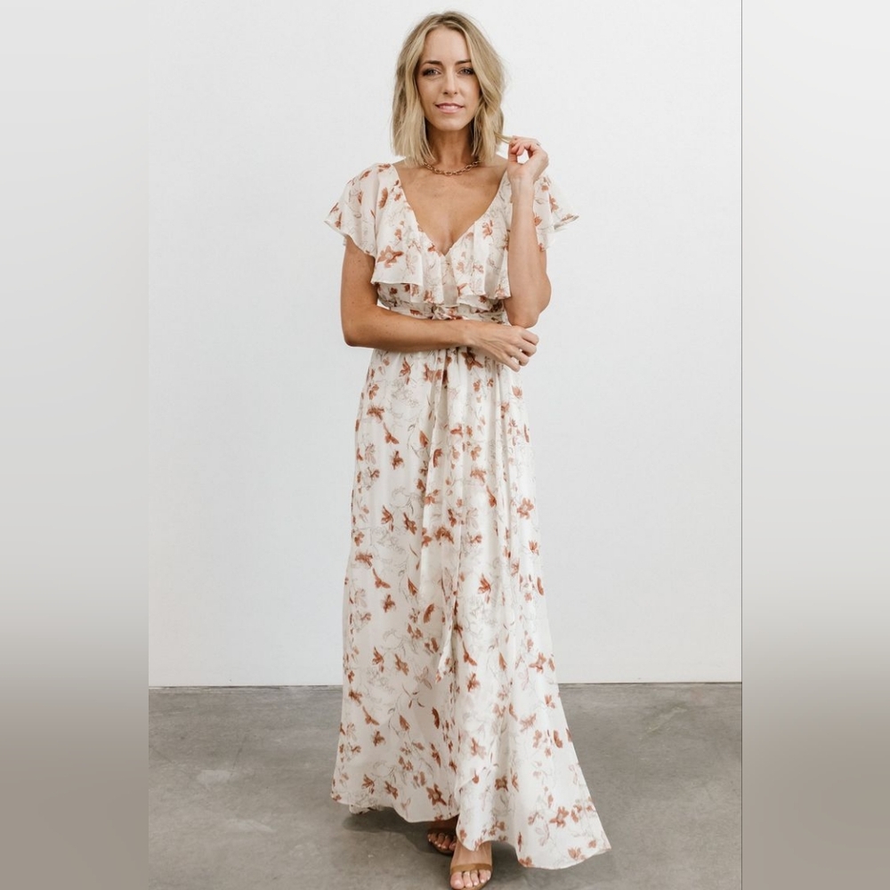 Baltic Born Katya Ruffle Hi-Low Maxi Dress Size L